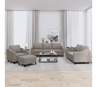 vidaXL Set di Divani 4 pz con Cuscini Tortora in Tessuto