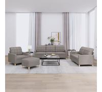 VidaXL Set di Divani 4 pz con Cuscini Tortora in Tessuto