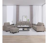 vidaXL Set di Divani 4 pz con Cuscini Tortora in Tessuto