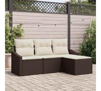 Set di divani 4 pz Marrone polyrattan