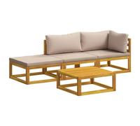 vidaXL Set di divani 4 pz Naturale Legno di Acacia Massello