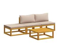vidaXL Set di divani 4 pz Naturale Legno di Acacia Massello