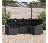 Set di divani 4 pz Nero polyrattan