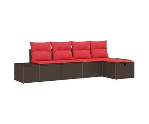 vidaXL Set di divani 4 pz polyrattan | Un design modulare che ti permette di configurare le disposizioni a tuo piacimento, Materiali resistenti ai raggi UV,