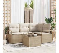 vidaXL Set di divani 5 pcs Beige polyrattan