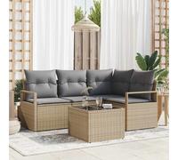 vidaXL Set di divani 5 pcs Beige polyrattan