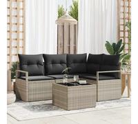 vidaXL Set di divani 5 pcs Grigio chiaro polyrattan