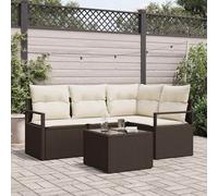 vidaXL Set di divani 5 pcs Marrone polyrattan