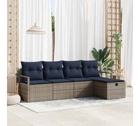 Set di divani 5 pz 5-Numero di posti Grigio e Blu Navy