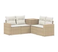 vidaXL Set di divani 5 pz Beige e Bianco Crema