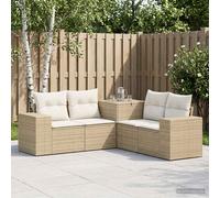 vidaXL Set di divani 5 pz Beige e Bianco Crema