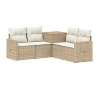 vidaXL Set di divani 5 pz Beige e Bianco Crema