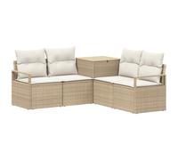 vidaXL Set di divani 5 pz Beige e Bianco Crema