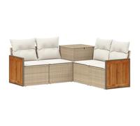 vidaXL Set di divani 5 pz Beige e Bianco Crema