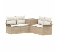 vidaXL Set di divani 5 pz Beige e Bianco Crema