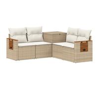 vidaXL Set di divani 5 pz Beige e Bianco Crema
