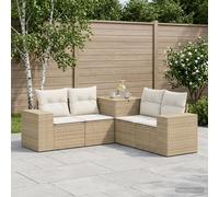 vidaXL Set di divani 5 pz Beige e Bianco Crema
