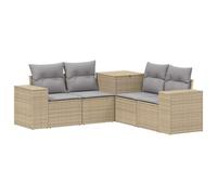 vidaXL Set di divani 5 pz Beige e Grigio Chiaro