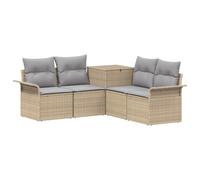 vidaXL Set di divani 5 pz Beige e Grigio Chiaro