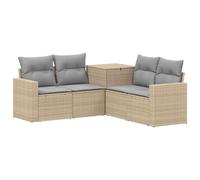 vidaXL Set di divani 5 pz Beige e Grigio Chiaro