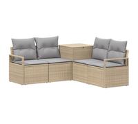 vidaXL Set di divani 5 pz Beige e Grigio Chiaro
