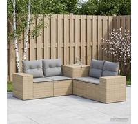 vidaXL Set di divani 5 pz Beige e Grigio Chiaro