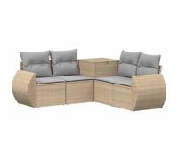 vidaXL Set di divani 5 pz Beige e Grigio Chiaro
