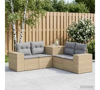 vidaXL Set di divani 5 pz Beige e Grigio Chiaro