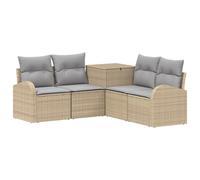 vidaXL Set di divani 5 pz Beige e Grigio Chiaro