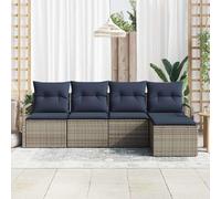 vidaXL Set di divani 5 pz Grigio polyrattan