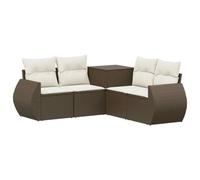 vidaXL Set di divani 5 pz Marrone e Bianco Crema