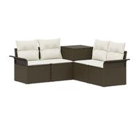 vidaXL Set di divani 5 pz Marrone e Bianco Crema