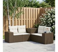 vidaXL Set di divani 5 pz Marrone e Bianco Crema