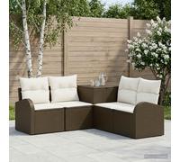 vidaXL Set di divani 5 pz Marrone e Bianco Crema