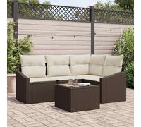 Set di divani 5 pz Marrone polyrattan
