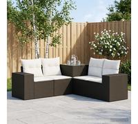 vidaXL Set di divani 5 pz Nero e Bianco Crema