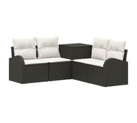 vidaXL Set di divani 5 pz Nero e Bianco Crema