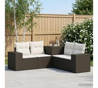 vidaXL Set di divani 5 pz Nero e Bianco Crema