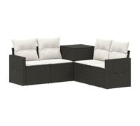 vidaXL Set di divani 5 pz Nero e Bianco Crema
