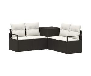 vidaXL Set di divani 5 pz Nero e Bianco Crema