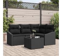 Set di divani 5 pz Nero polyrattan