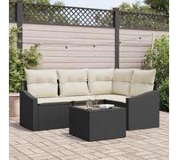 Set di divani 5 pz Nero polyrattan