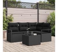 Set di divani 5 pcs Nero polyrattan