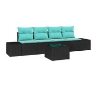 vidaXL Set di divani 5 pz Nero polyrattan | Un aspetto moderno che dà una marcia in più al tuo spazio esterno