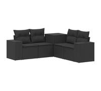 vidaXL Set di divani 5 pz Nero Rattan sintetico e Acciaio