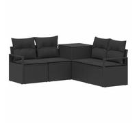 vidaXL Set di divani 5 pz Nero Rattan sintetico e Acciaio