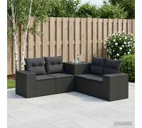 vidaXL Set di divani 5 pz Nero Rattan sintetico e Acciaio