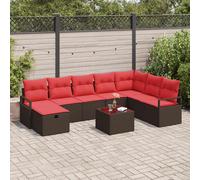 vidaXL Bankstel 5 st poly rattan
