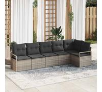 vidaXL Set di divani 6 pcs Grigio polyrattan