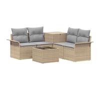 vidaXL Set di divani 6 pz 4-Numero di posti Beige e Grigio Chiaro